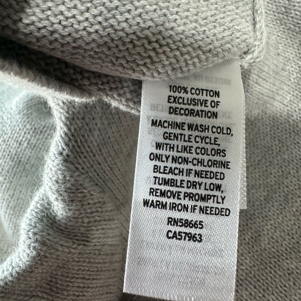 Nordstrom Babies’ Cozy Cotton Intarsia Heather Gray Sweater Bear Romper New! - Picture 6 of 6